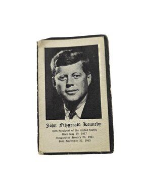 John F. Kennedy Memorial Prayer Card vtg ephemera president history